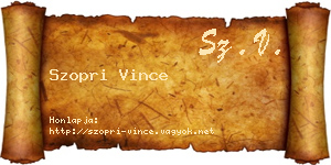 Szopri Vince névjegykártya